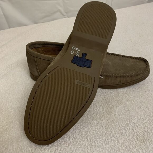 Flag Ltd Napa Glove Leather Driving Loafers Mens 8 Beige New - Picture 6 of 6